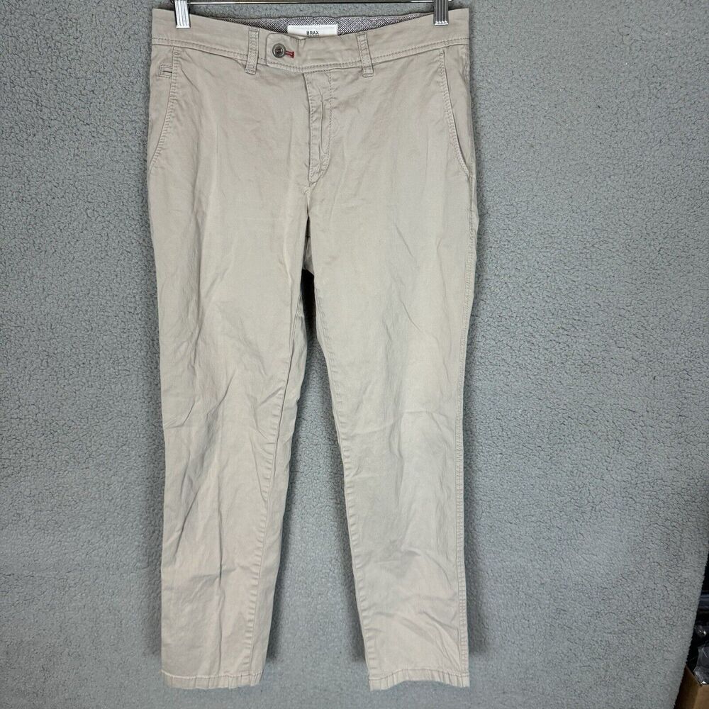 Brax Pants Mens 32x29 Khaki Evans Chino Regular‎ Fit Straight Leg Casual